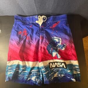 Buzz Aldrin Men's Swimming Trunks Board Shorts NASA Astronaut Size Large